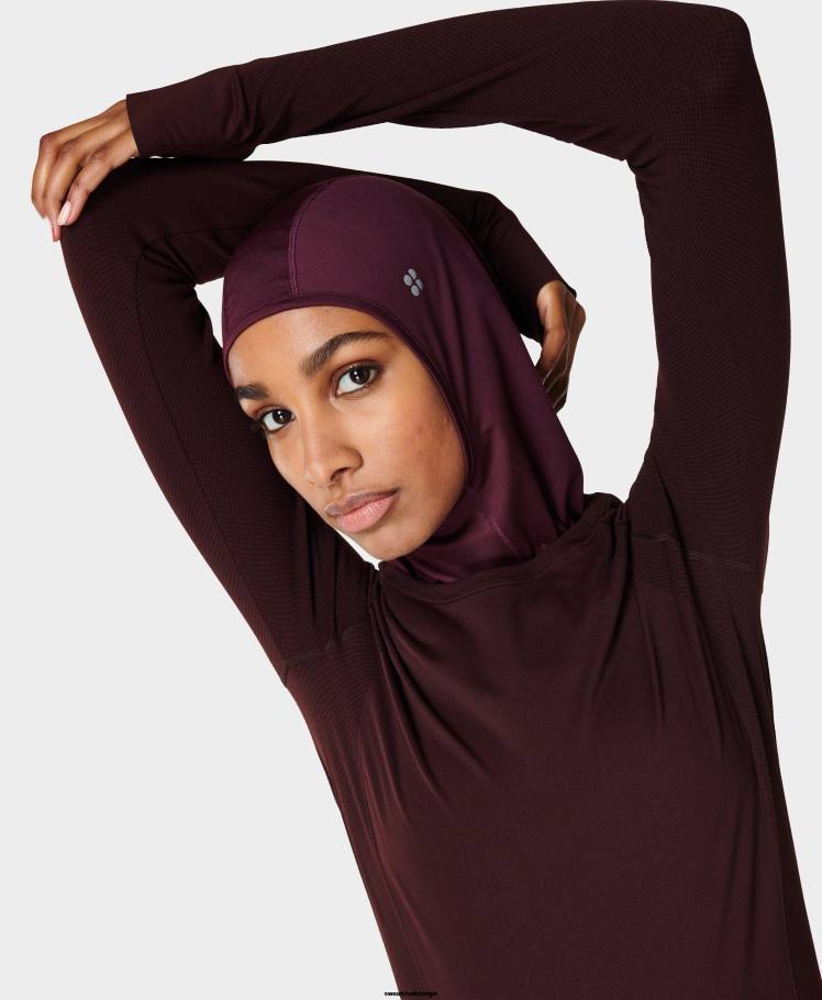 Sweaty Betty accessoires R26N782 pruim rood vrouwen hijab trainen