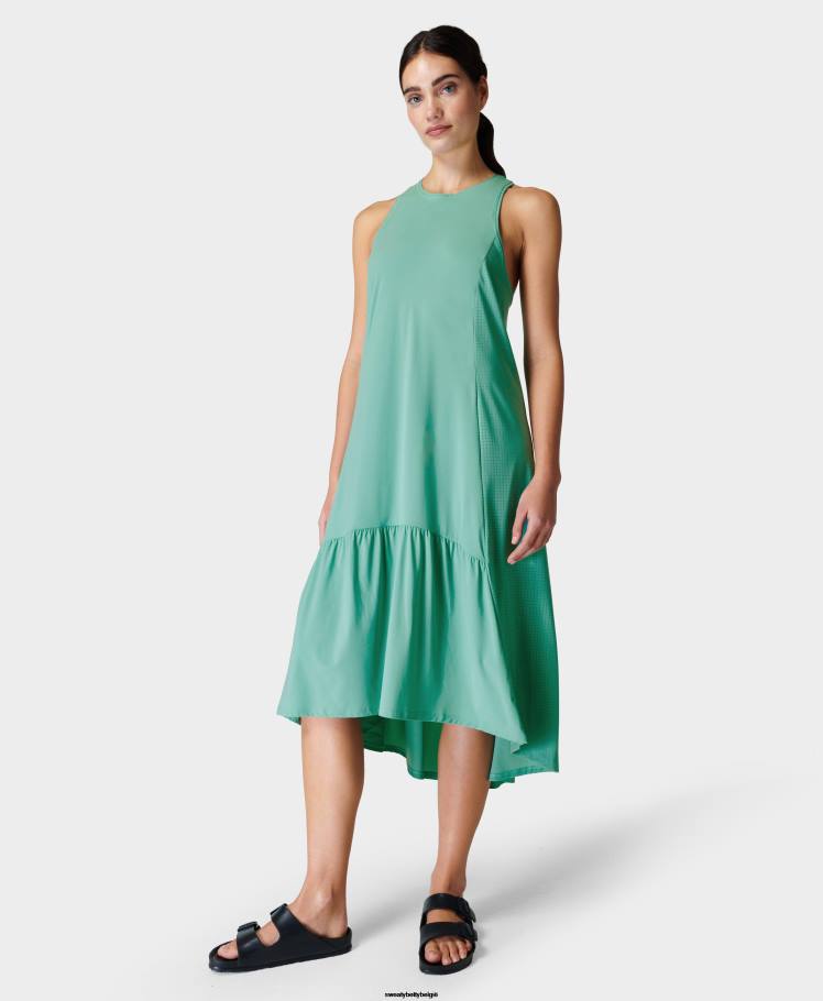 Sweaty Betty kleding R26N513 spectrum groen vrouwen Explorer Ace midi-jurk