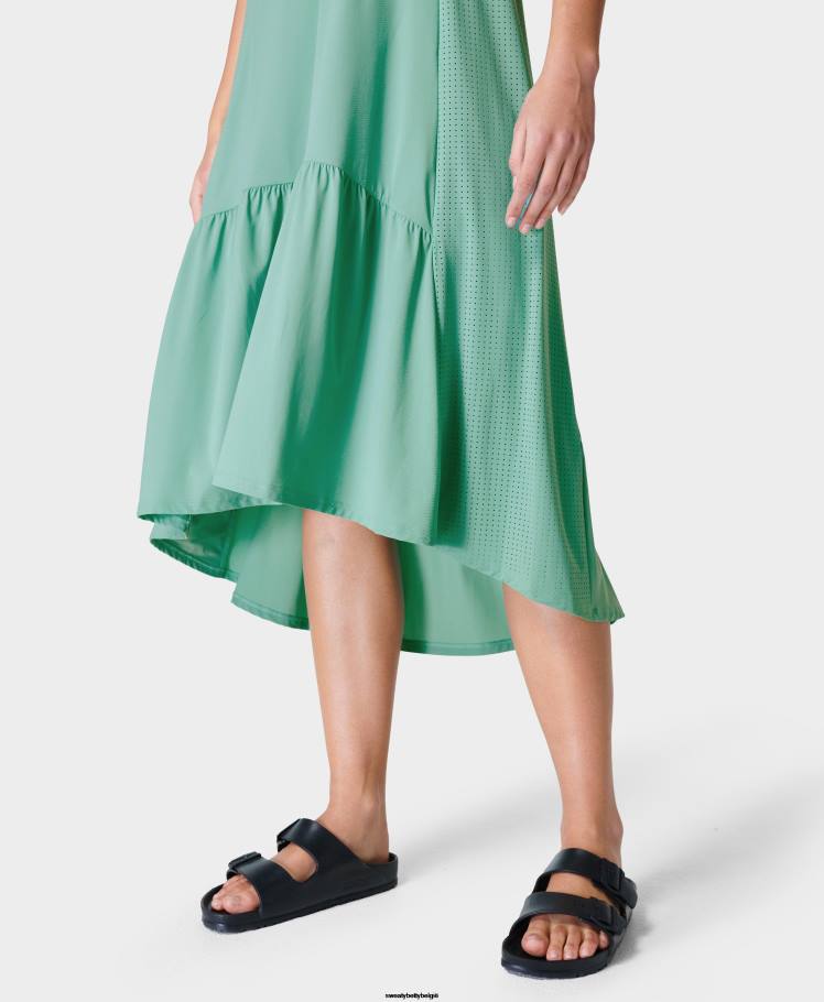 Sweaty Betty kleding R26N513 spectrum groen vrouwen Explorer Ace midi-jurk