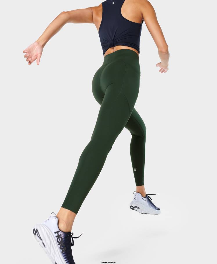 Sweaty Betty kleding R26N139 trek groen vrouwen power ultrasculpt trainingslegging met hoge taille
