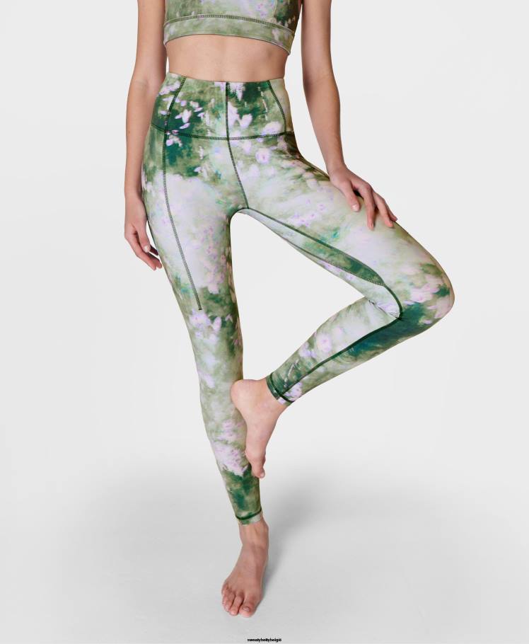 Sweaty Betty kleding R26N177 groene lavendelweideprint vrouwen superzachte yogalegging
