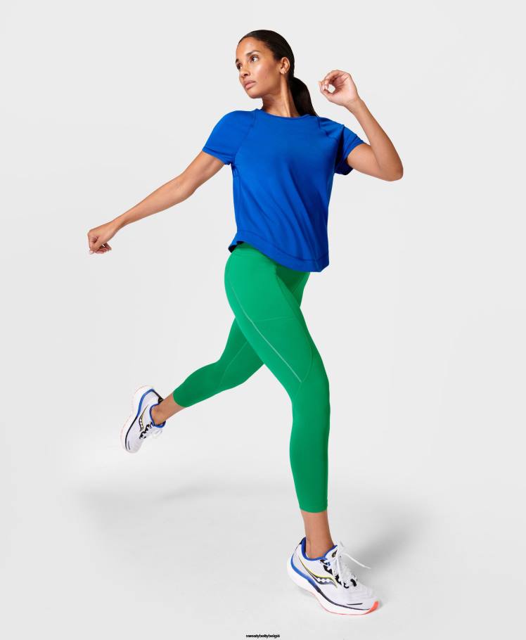Sweaty Betty kleding R26N716 elektro groen vrouwen Therma Boost 2.0 7/8 reflecterende hardlooplegging