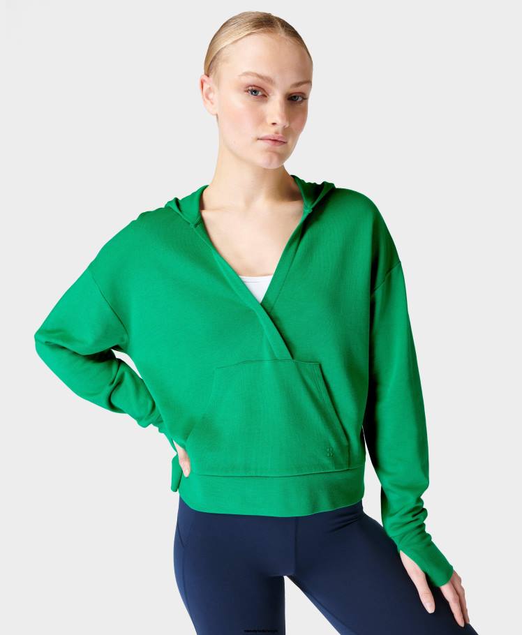 Sweaty Betty kleding R26N1003 levendig groen vrouwen relaxte hoodie na de les