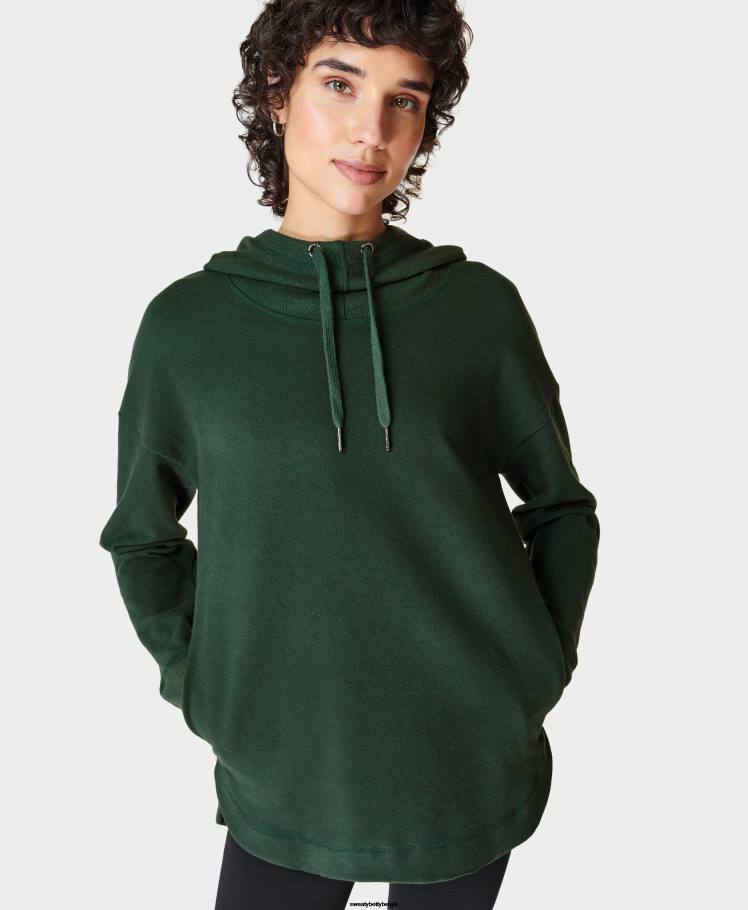 Sweaty Betty kleding R26N300 trek groen vrouwen Escape luxe fleece hoodie