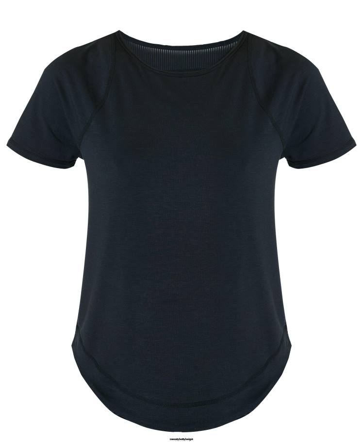 Sweaty Betty kleding R26N496 zwart vrouwen adem een ​​gemakkelijk hardloopshirt