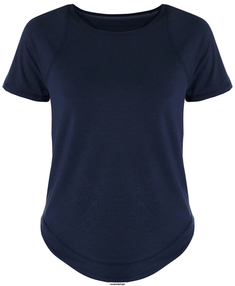 Sweaty Betty kleding R26N498 marineblauw vrouwen adem een ​​gemakkelijk hardloopshirt