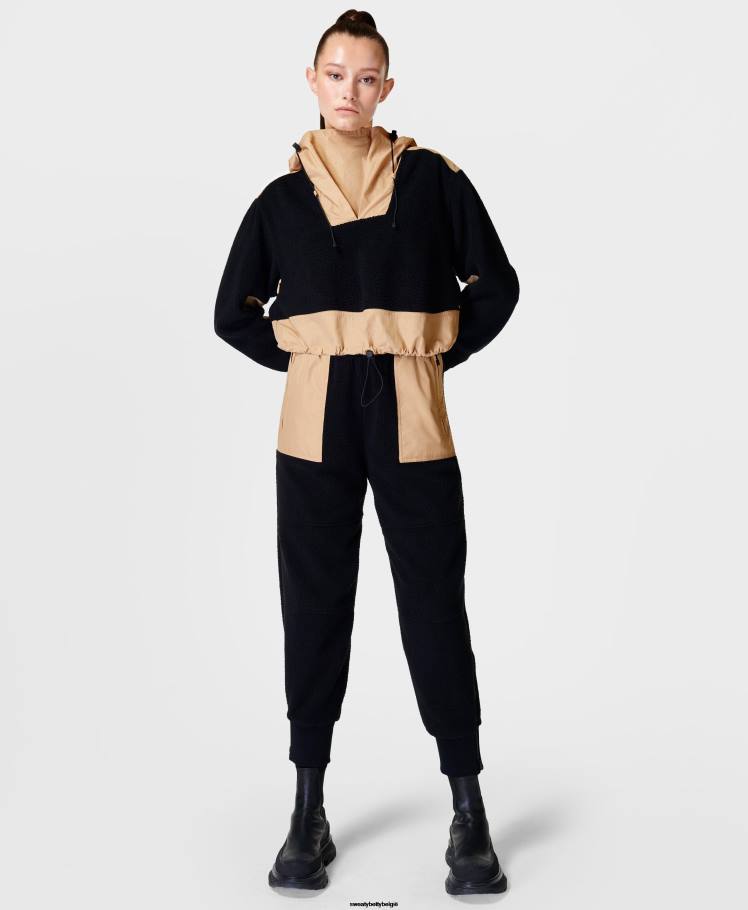 Sweaty Betty kleding R26N767 zwart vrouwen Noorse sherpa trui